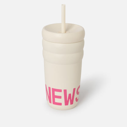 Cream & Pink Drip