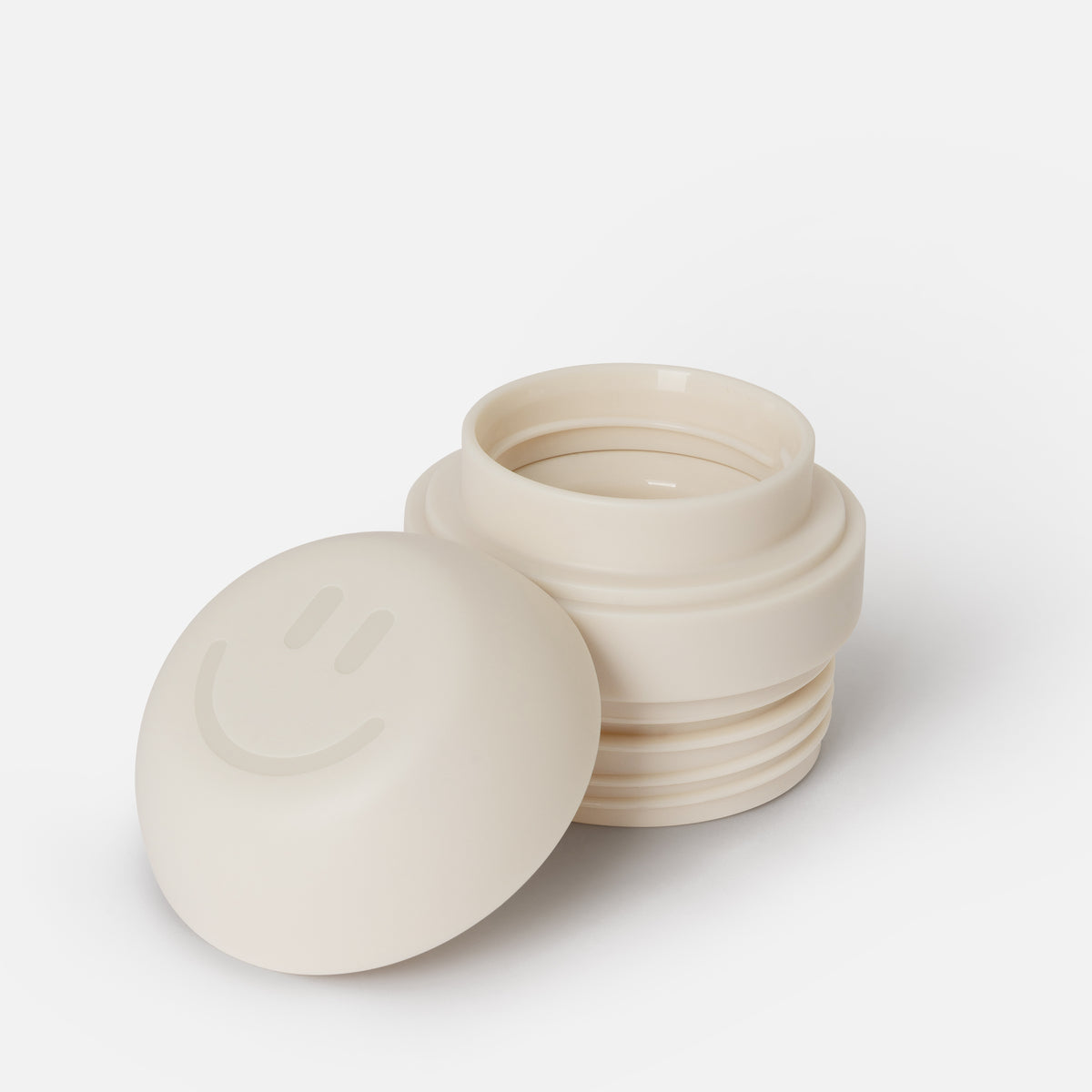 Cream Smiley Lid